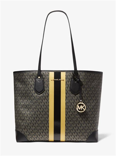 michael kors large stripe tote bag|Michael Kors large shopper tote.